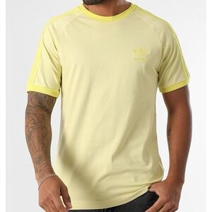 MENS ADIDAS ORIGINALS CALIFORNIA TREFOIL TEE SHIRT SIZE MEDIUM‎ JN7021 YELLOW